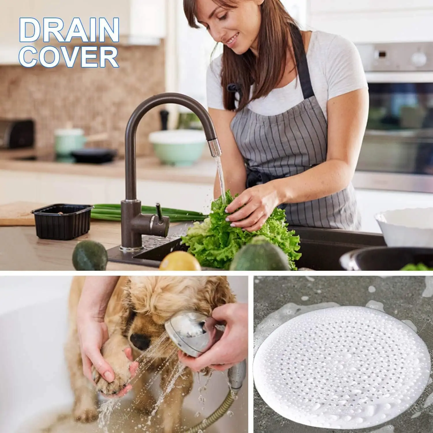 2 Pack Hair Catcher Sink Strainer, Shower Drain Hair Catcher, Drain Cover for Shower Silicone Hair Stopper, Sink Strainer Filter