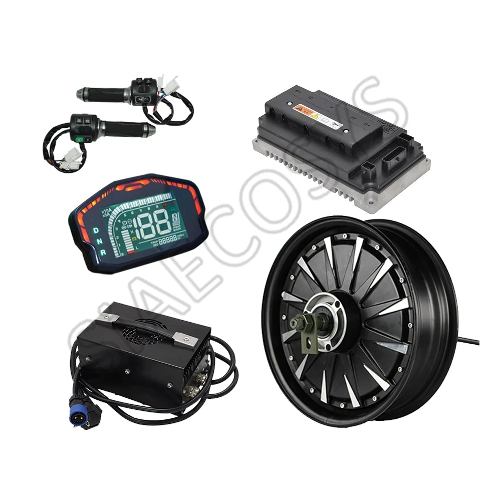 QSMOTOR 12inch 3000W 48V 74kph Hub Motor with Votol EM100SP Controller Converison Kit for Electric Scooter