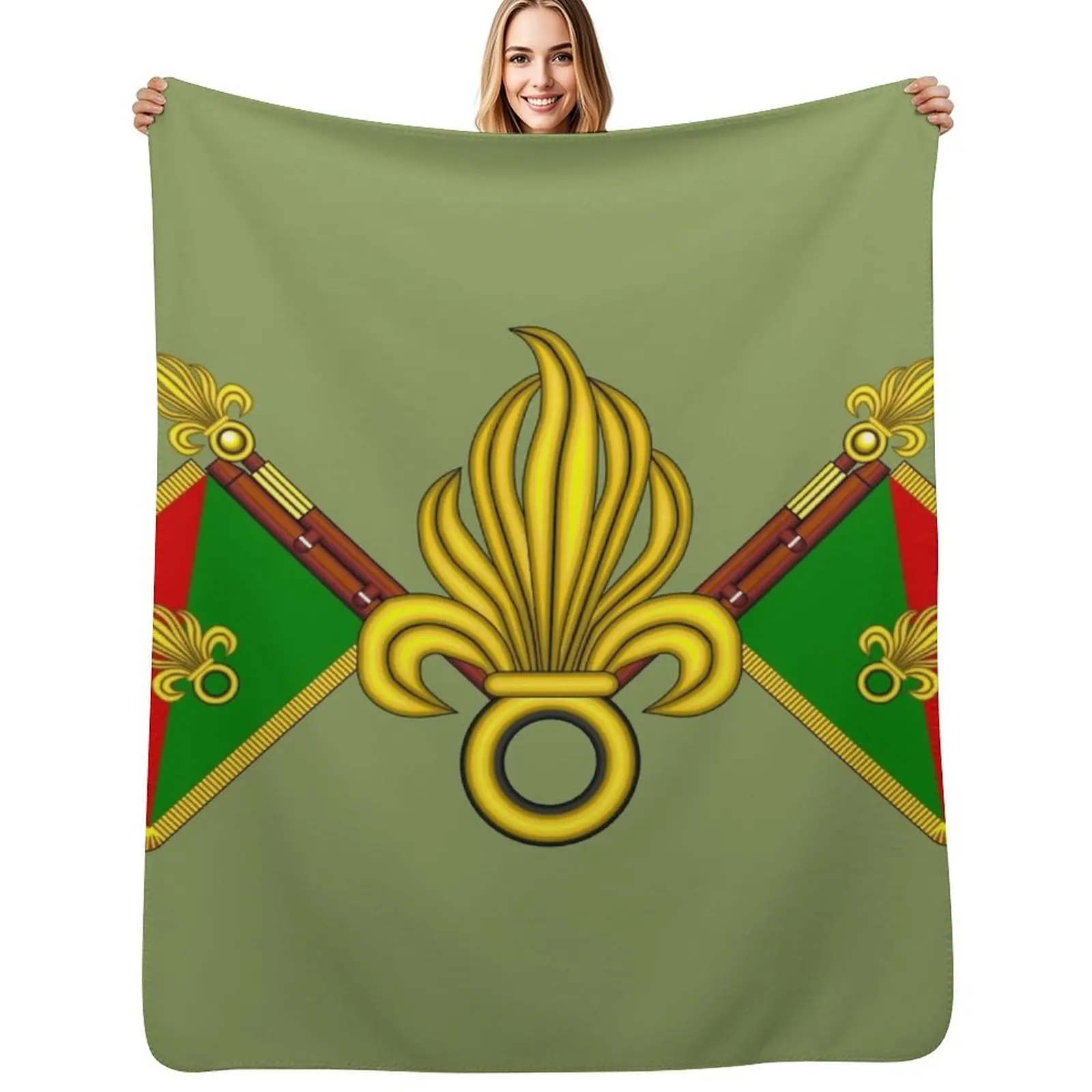 

French Foreign Legion - Fanion et grenades Throw Blanket Large Kid'S Sofa Blankets