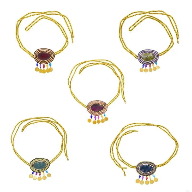 

D46E Стильная богемная веревка по талии с игристыми стразами, предназначенными для универсальной одежды на музыкальных или на