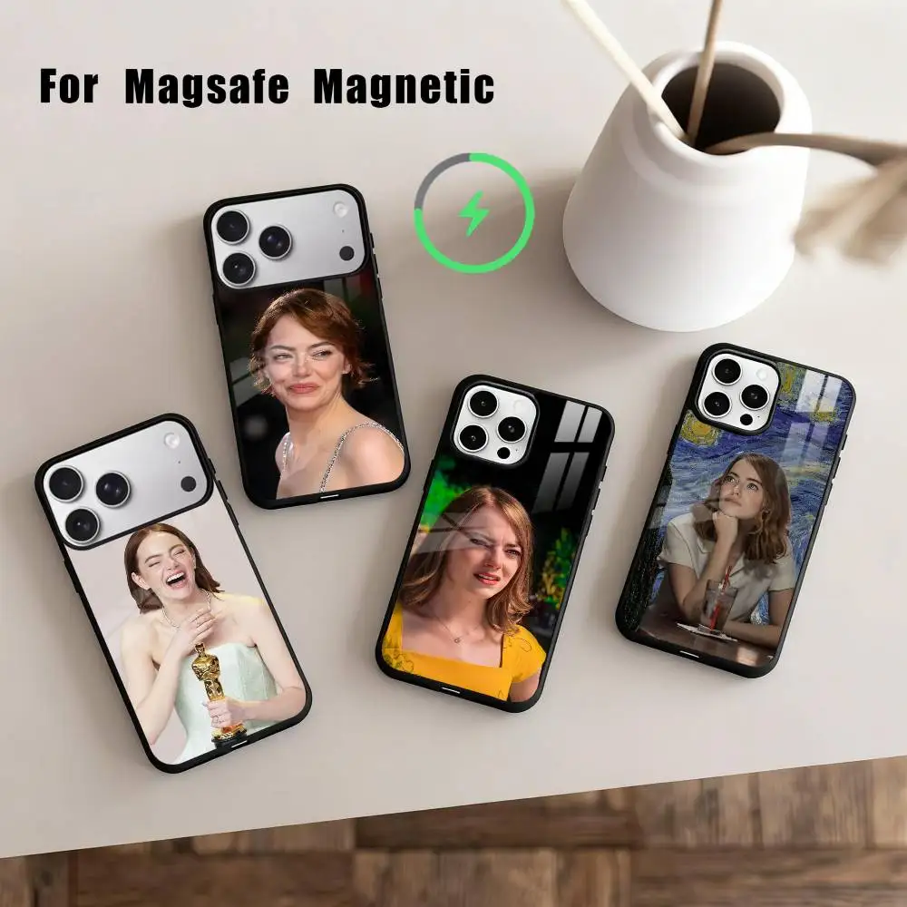

Oscar-Winner E-Emma S-Stone Phone Case For iPhone17,16,15,14,13,12,11 Plus,For Magnetic Wireless Charge Cover