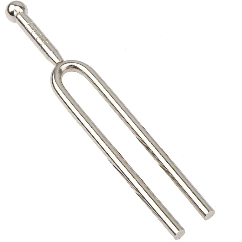 Steel educational teaching aid, standard A440 Hz piano tuning fork; metalbased resonance tuning fork for guitar and violin.