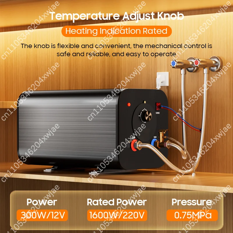

Электрический водонагреватель постоянного тока 300 Вт, 12 В, 220 В, портативный двойной напряжение 15 л, 20 л, 30 л для морской системы кемпинга на колесах