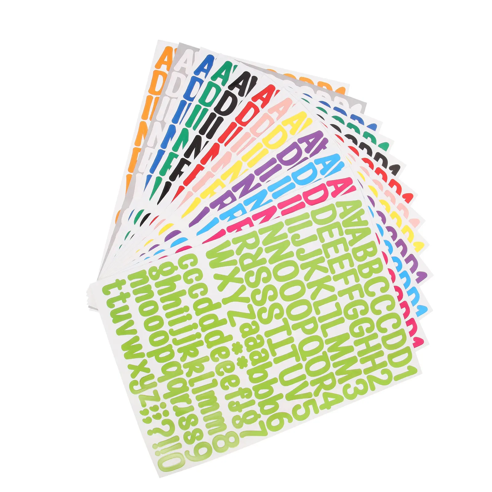 

12 Sheets PVC Stickers Set Waterproof Alphabet Letters Numbers Self Adhesive DIY Decals for Notebook Diary Skateboard Suitcase