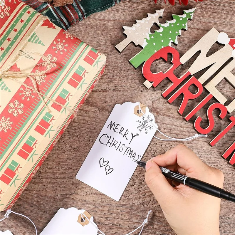 Комплект из 120 тегов с эластичной маркировкой, комплект подвесных бирки с прикрепленным шнурком, усиленным отверстием, записываемые бирки 4,76x2,36 дюйма