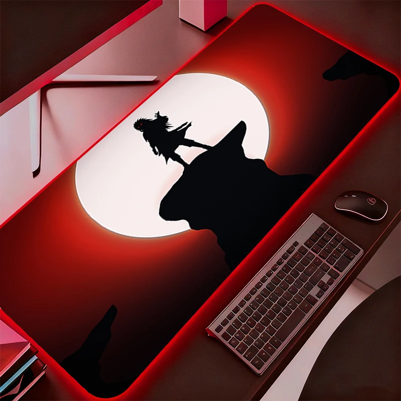 

LED Mouse Pad Backlight N-naruto Pain Gamer Gaming Accessories Speed Keyboard Rubber Lock Edge RGB Desk Mat Laptop