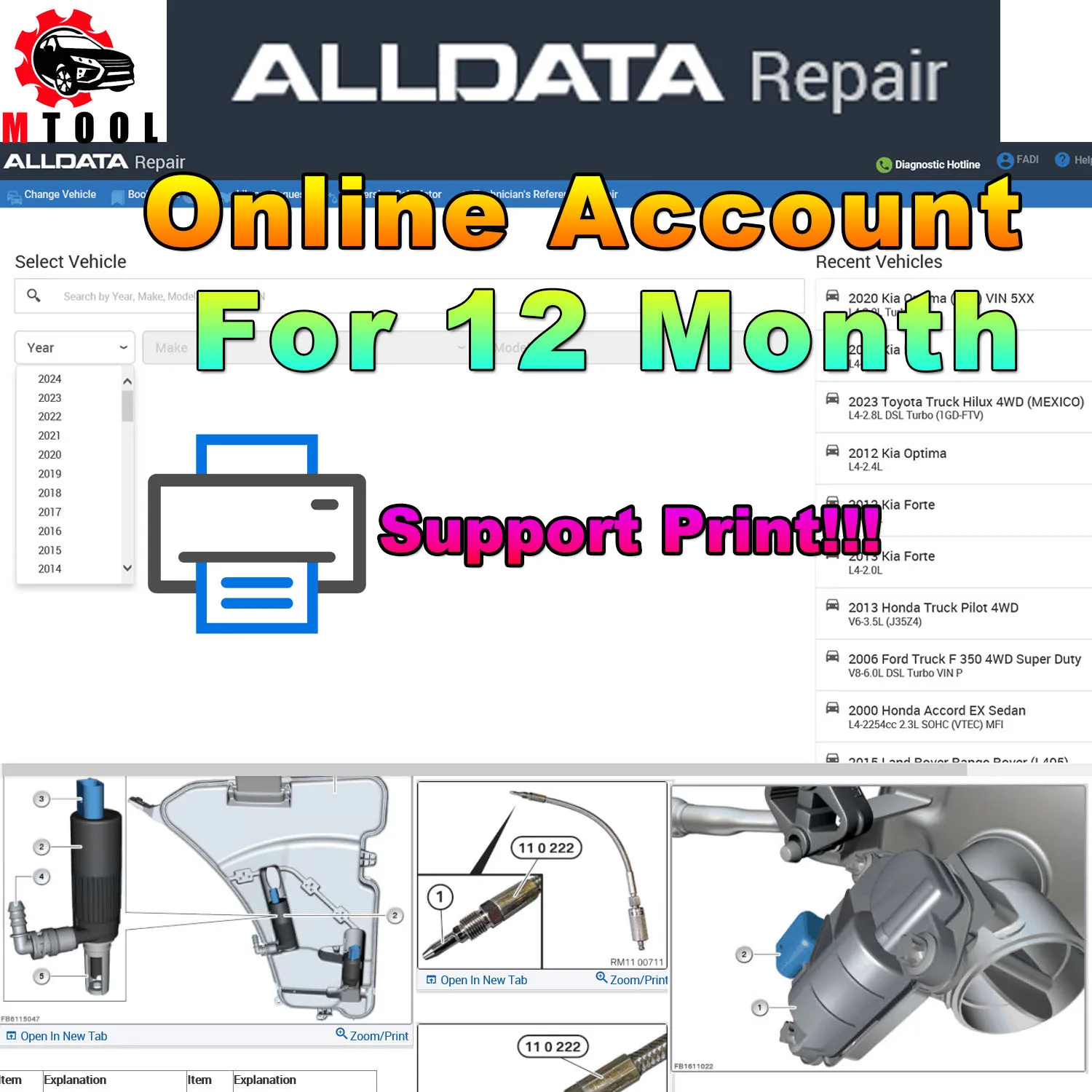 

2024 Alldata online Account for Car Truck all data software Auto repair software 12 month service alldata software udpate online