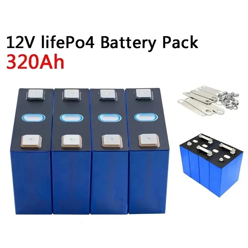 4PCS New 3.2V 320Ah Lifepo4 battery 3C lithium iron phosphate high power diy 12v 24v Solar storage EV RV car Golf cart