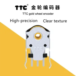 TTC 7/8/9/10/11/12/13/14/15/16mm Rotary Mouse Scroll Gold Wheel Encoder With 1.74mm Hole Mark,20-40g Force For PC Mouse