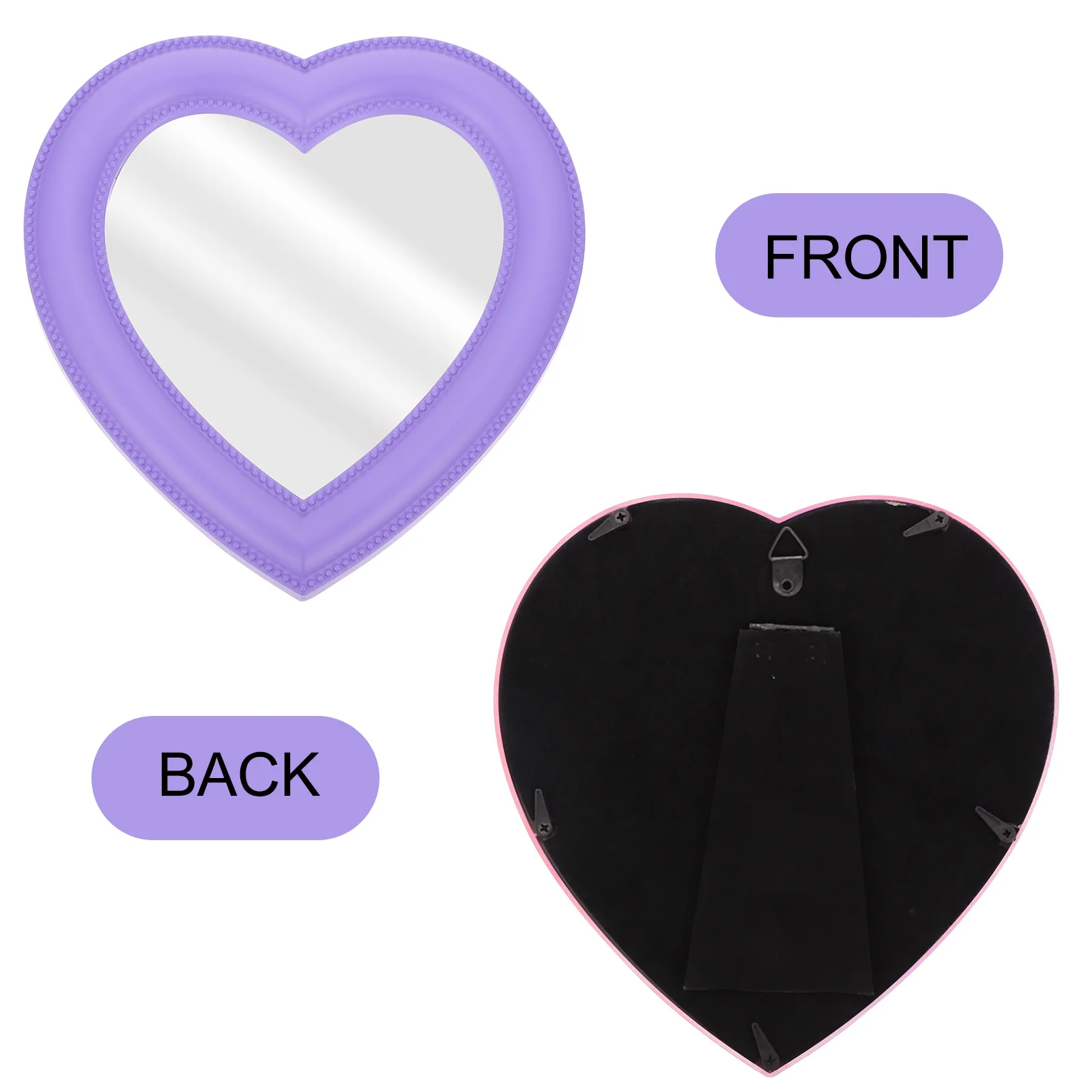 Heart-Shaped Mirror Exquisite Workmanship Smooth Hd Reflection Wall-Mounted Desktop Use Creative Design Clear Makeup Mirror