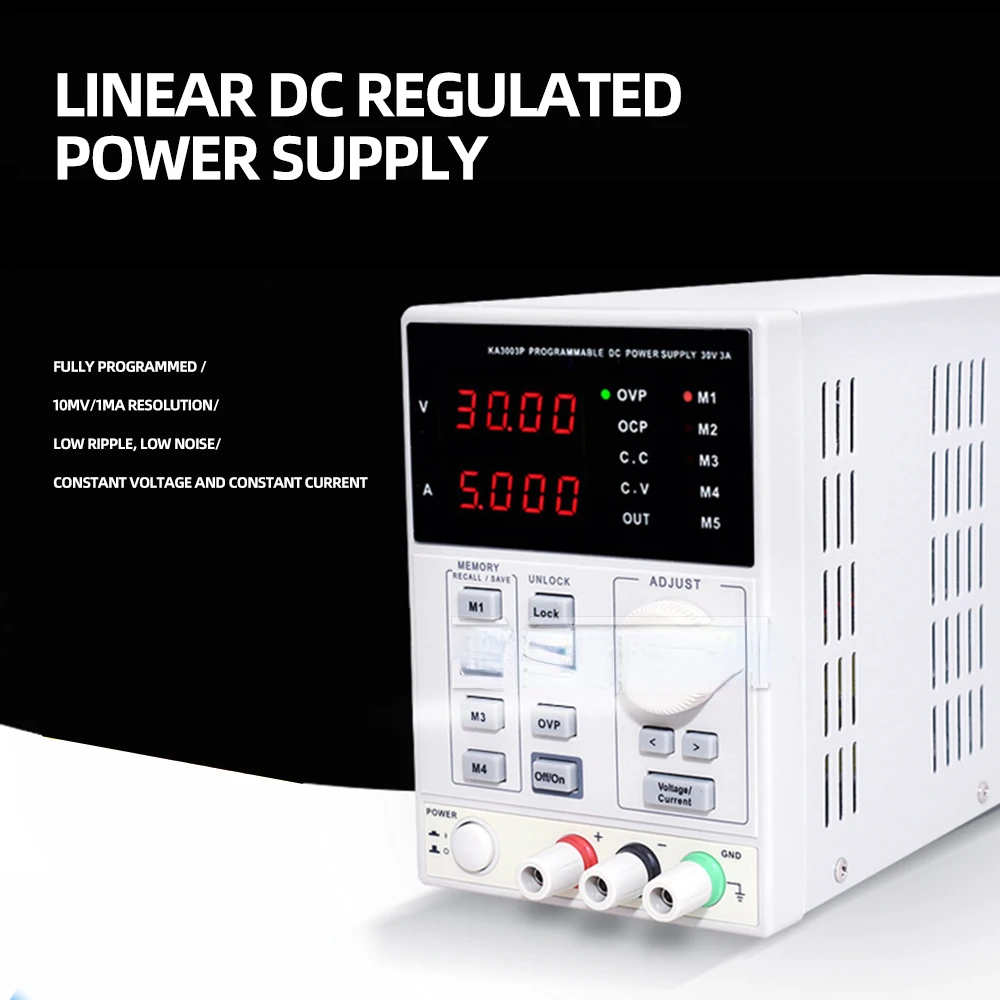 

KD3003D KA3005D Adjustable Precision Digital Programmable Laboratory Switching DC Power Supply 30V 5A 3A 90w 150w