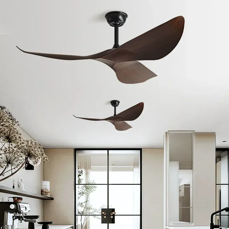 

American Retro Ceiling Fan No Lights Industrial Frequency Conversion Remote Control Restaurant Living Room Silent Motor Fan Lamp