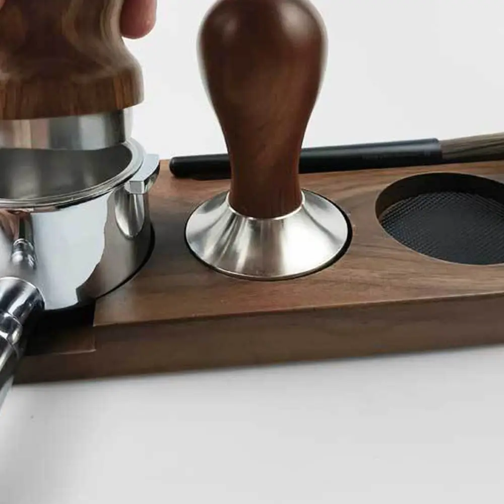 

Wooden Coffee Tamping Station 51/58mm Anti-Slip Base Espresso Tamper Mat Stand Reusable Durable Tamping Station Holder Kitchen