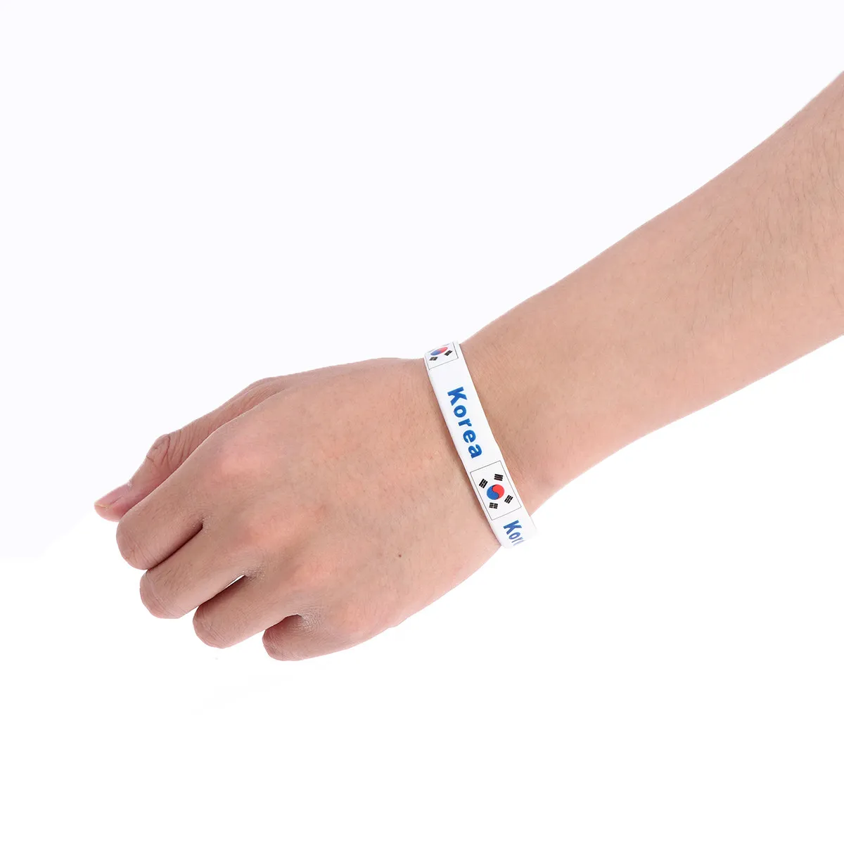 6Pcs Silicone Wristband Country Flag Bracelet Sports Football Cheer Accessory Suitable