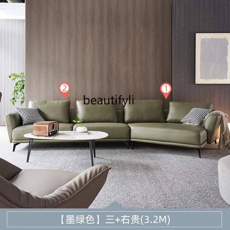 مزيج غرفة المعيشة من الجلد الإيطالي من الطبقة الأولى من جلد البقر لأسفل أريكة زاوية الأميرة SSS