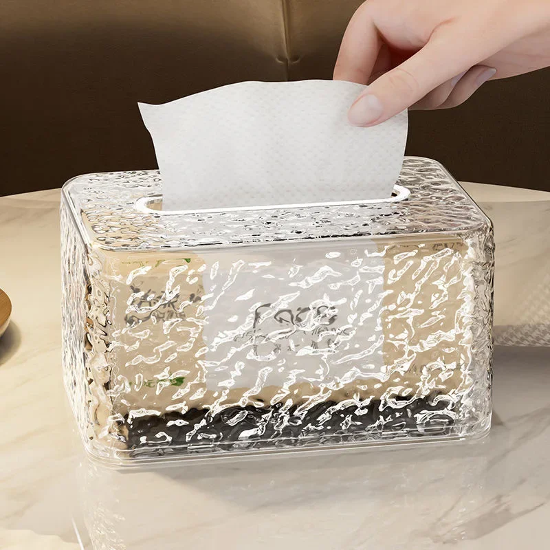 Tissue Box Household Glacier Pattern Living Room Bathroom Good-looking Light Luxury Paper Extraction Box