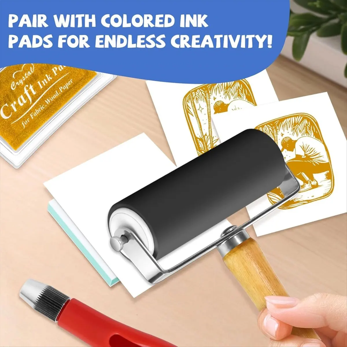 【WSFS】 6pcs 2inch X 2inch Rubber Carving Blocks, Linoleum Block Stamp Making Kit for DIY Stamp Making for Beginners