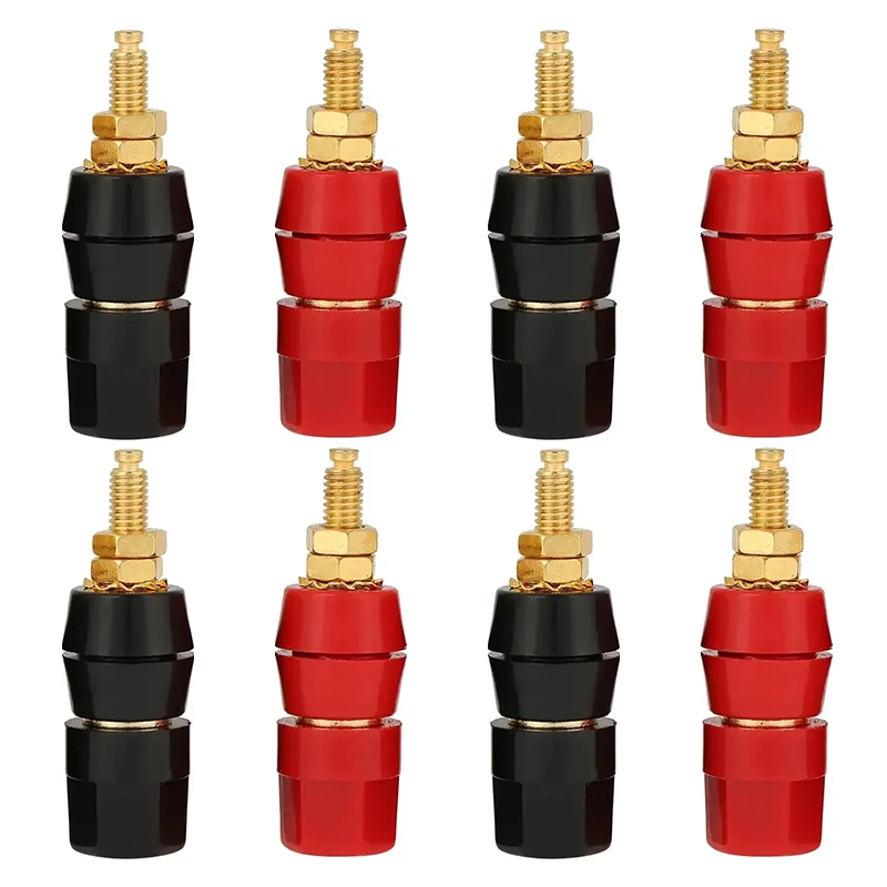 8PCS 4MM Banana Plug Jack Socket Test Probes Audio Speaker Terminal Binding Post Adapter Connectors Set