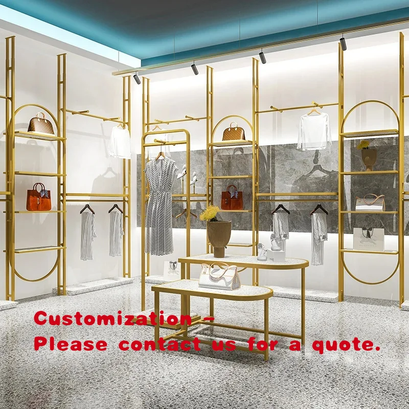custom.Portable Garment Rack Shop Clothing Stands Ladies Clothing Store Display Rack Clothing Rack With Shelves