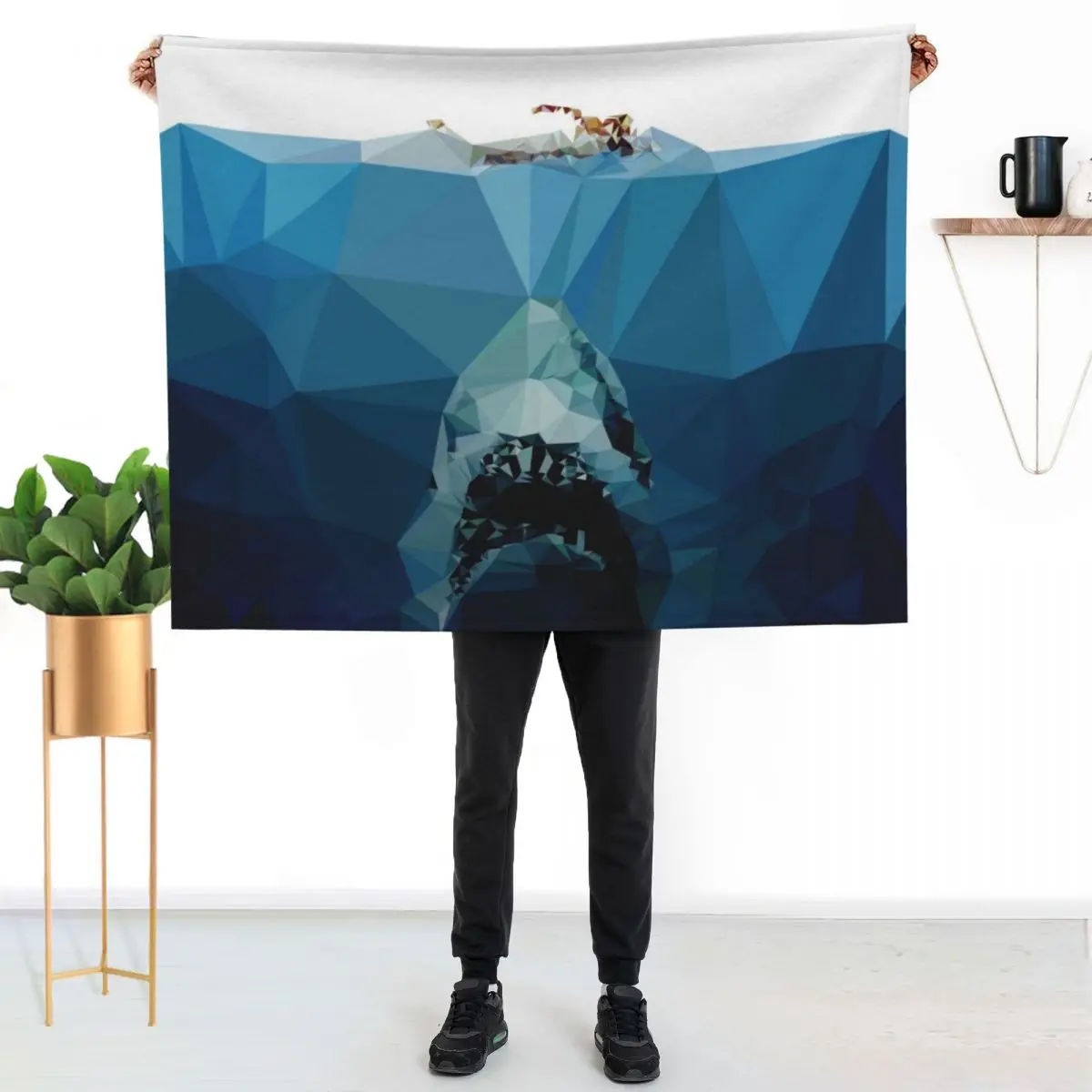 

Polygon Jaws Throw Blanket Cozy Sofa Blanket for TV Watching Napping