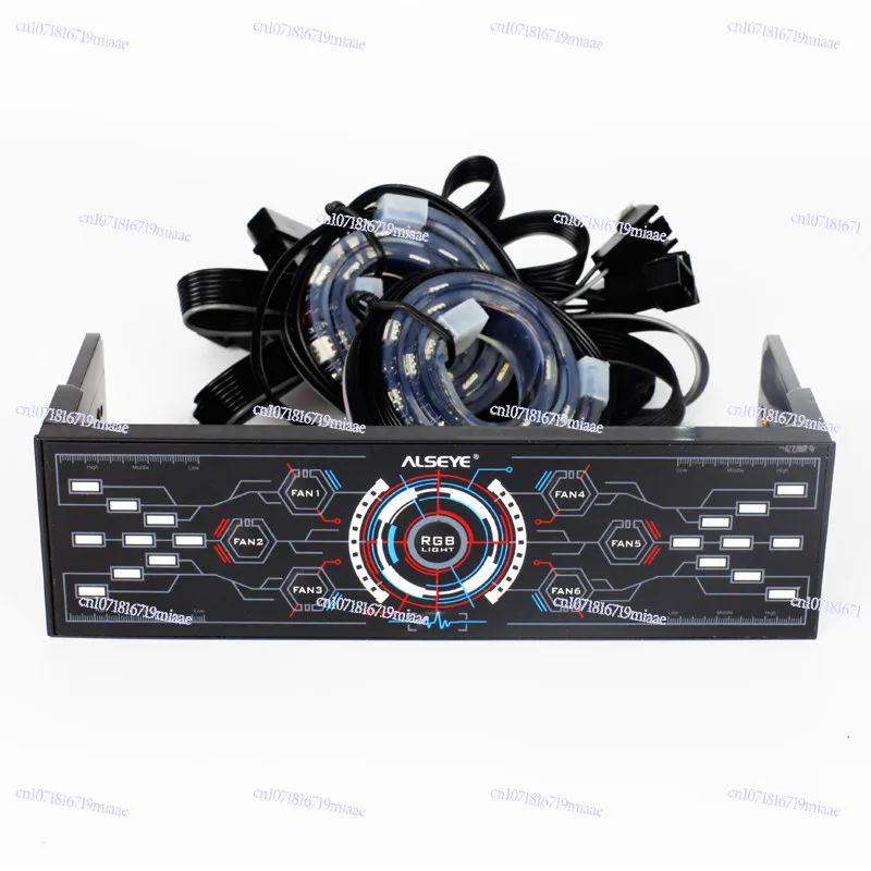 R-600 Optical Drive Position Fan Governor Panel RGB Light Fan Controller Dual Magnetic 6 Channel