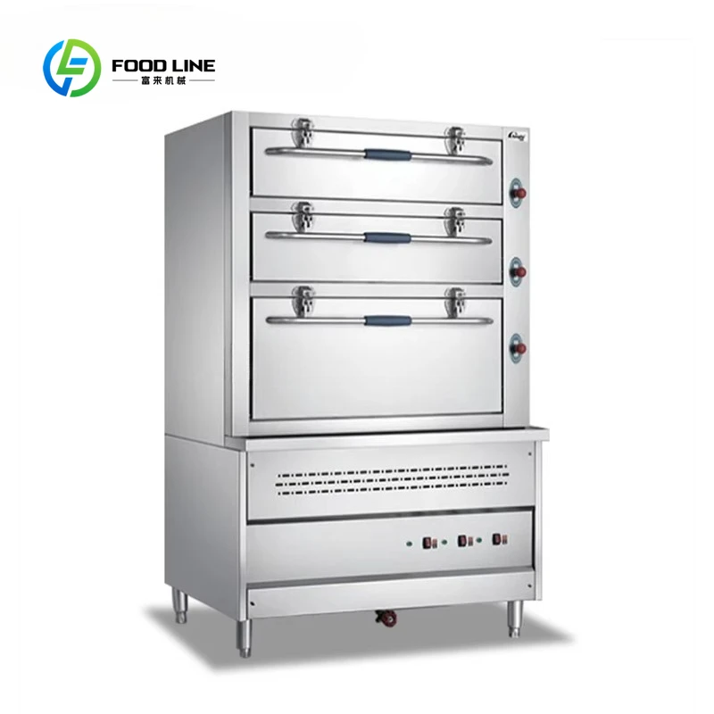 Customized Seafood Steam Cabinet Industrial Food Steamer Electric Three Doors Vertical Seafood Steamer Cabinet