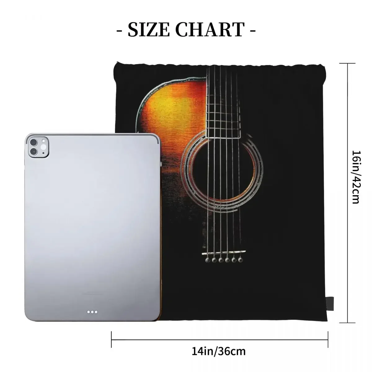 Colour Acoustic Guitar Hi-Lite Backpacks Multi-function Portable Drawstring Bags Sports Bag BookBag For Travel School