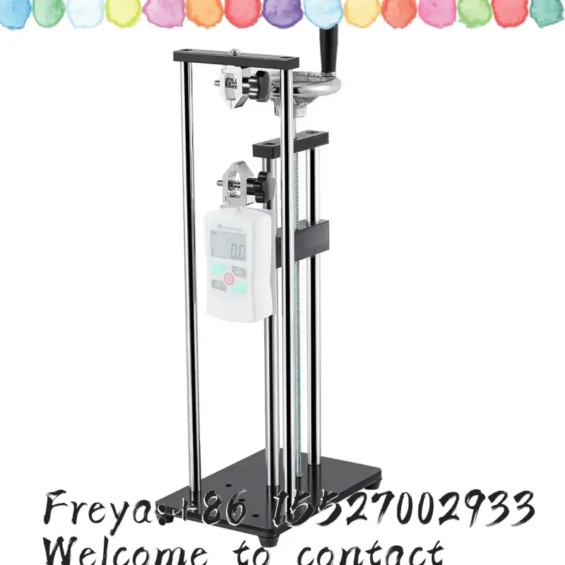 Force Gauge Stand Push Pull Gauge, Hand Wheel Operated, 250mm Stroke, 2 Pcs Testing Clamp, for Compression and Tension