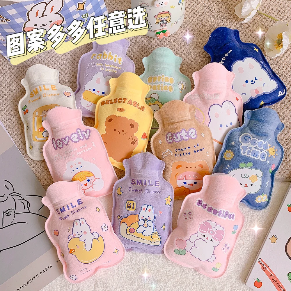 Hot water bottle hot water bag plush cute mini irrigation warm water bag warm hands treasure student cartoon warm baby