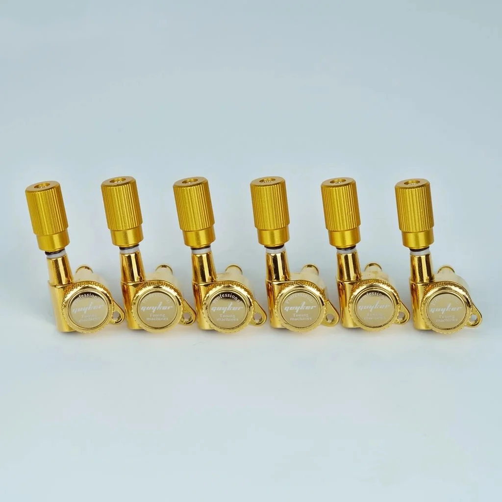 Punho Cilíndrico Vertical Haste Bloqueio Afinação Pegs Chave, Cabeças De Máquina GUYKER, Tuners, 3 Cores, 1:18, 1 Conjunto