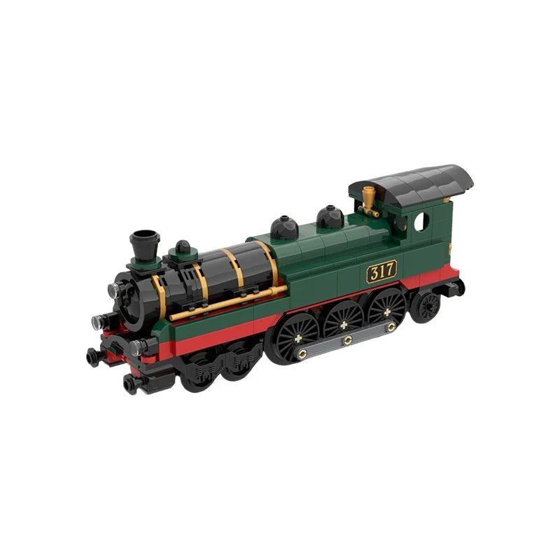 MOC Vintage Steam Train Carriage Extension Building Blocks Set Retro Passenger Coach Model Railway Layout Expansion