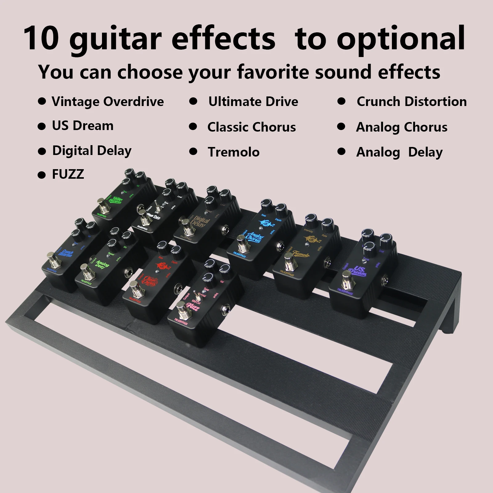 Pedal Efek Gitar Elektrik Mini Tipe Tunggal Distorsi Renyah Penundaan Paduan Suara Klasik Penundaan Digital