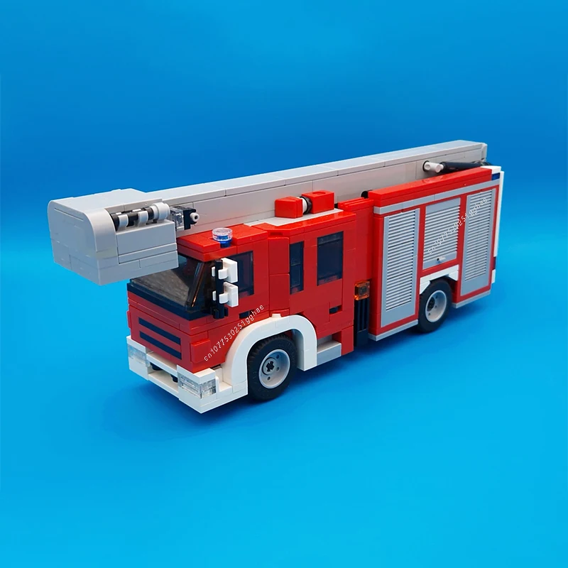 Classical City Vehicle Fire Engine Platform MOC Building Blocks Model Bricks Sets Assemble Display Children's Toys Gifts 613PCS