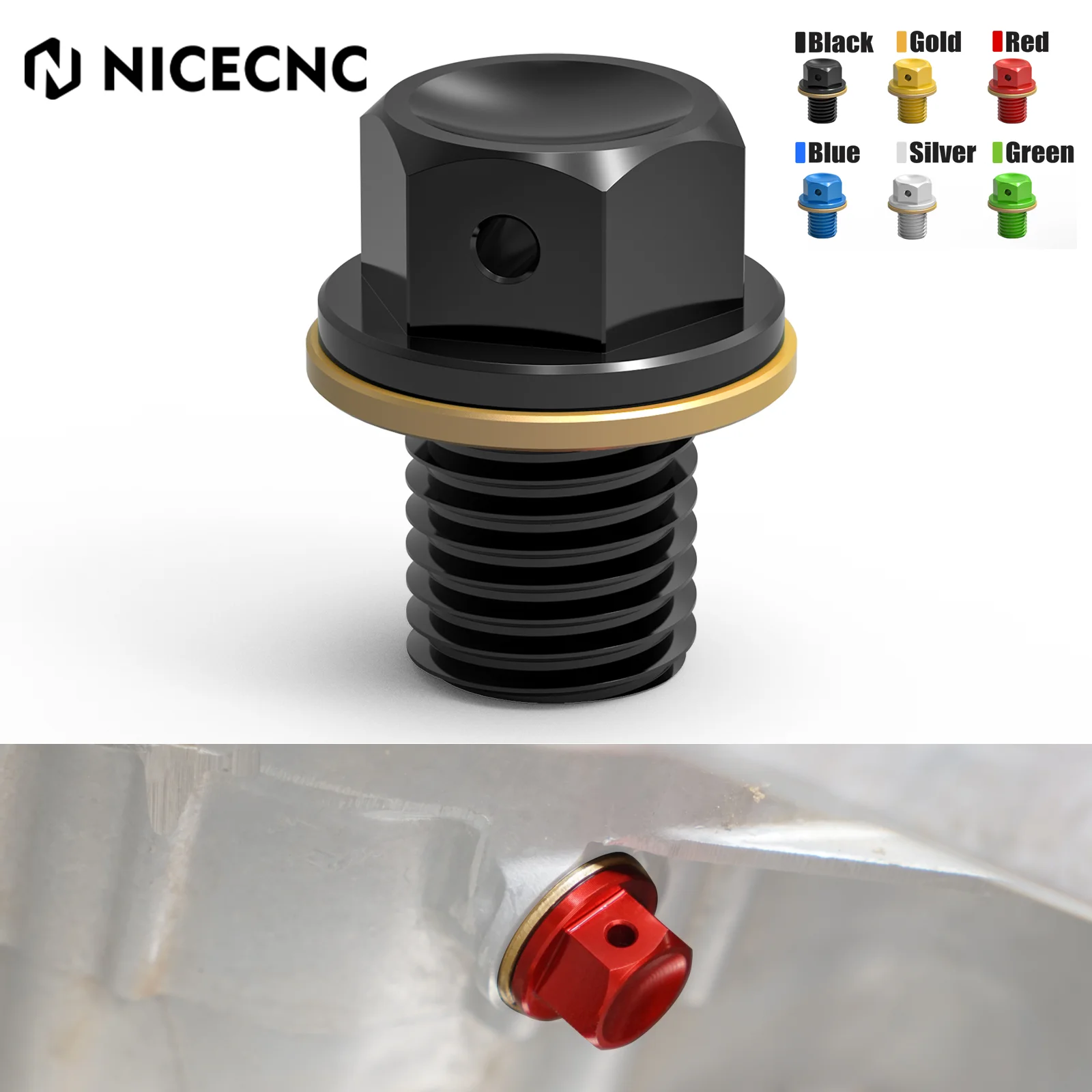 NICECNC Motorcycle M12x1.5 Oil Drain Plug Bolt For Honda CR CRF XR Yamaha YZ WR WRF YZF TRICKER SEROW XT Kawasaki KLX D-TRAKCER