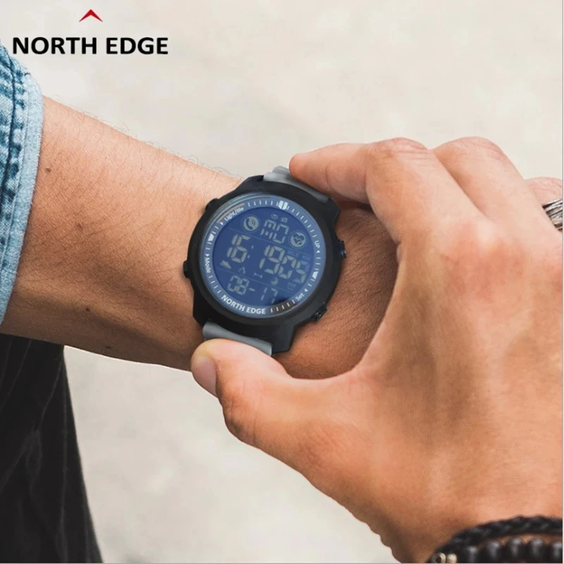 NORTH EDGE Smart Watch Men Heart Rate Monitor Waterproof 50M Swimming Running Sports Pedometer Stopwatch Smartwatch Android IOS