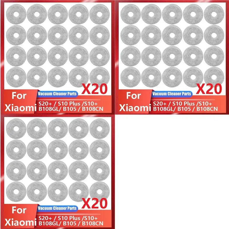

【СПЕЦПРЕДЛОЖЕНИЕ】60 шт. для робота-пылесоса S20+ / S10 Plus / S10+ / B108GL / B105 / B108CN B113CN: запчасти, аксессуары, салфетки для швабры