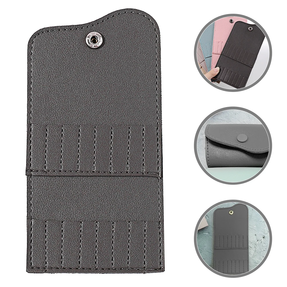 

Nail Drill Bits Manicure Head Protection Cover Storage Organizer Fold Holder Case Dark Grey