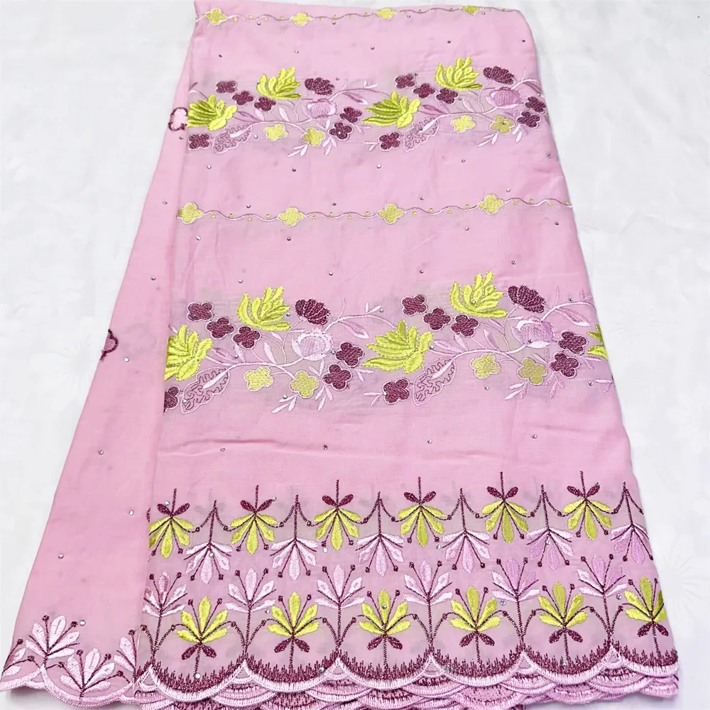 

Swiss Voile Lace In Switzerland High Quality African Soft Neat Rhineston Layfaya Cotton Embroidered Nigerian Dress Fabric CT1558