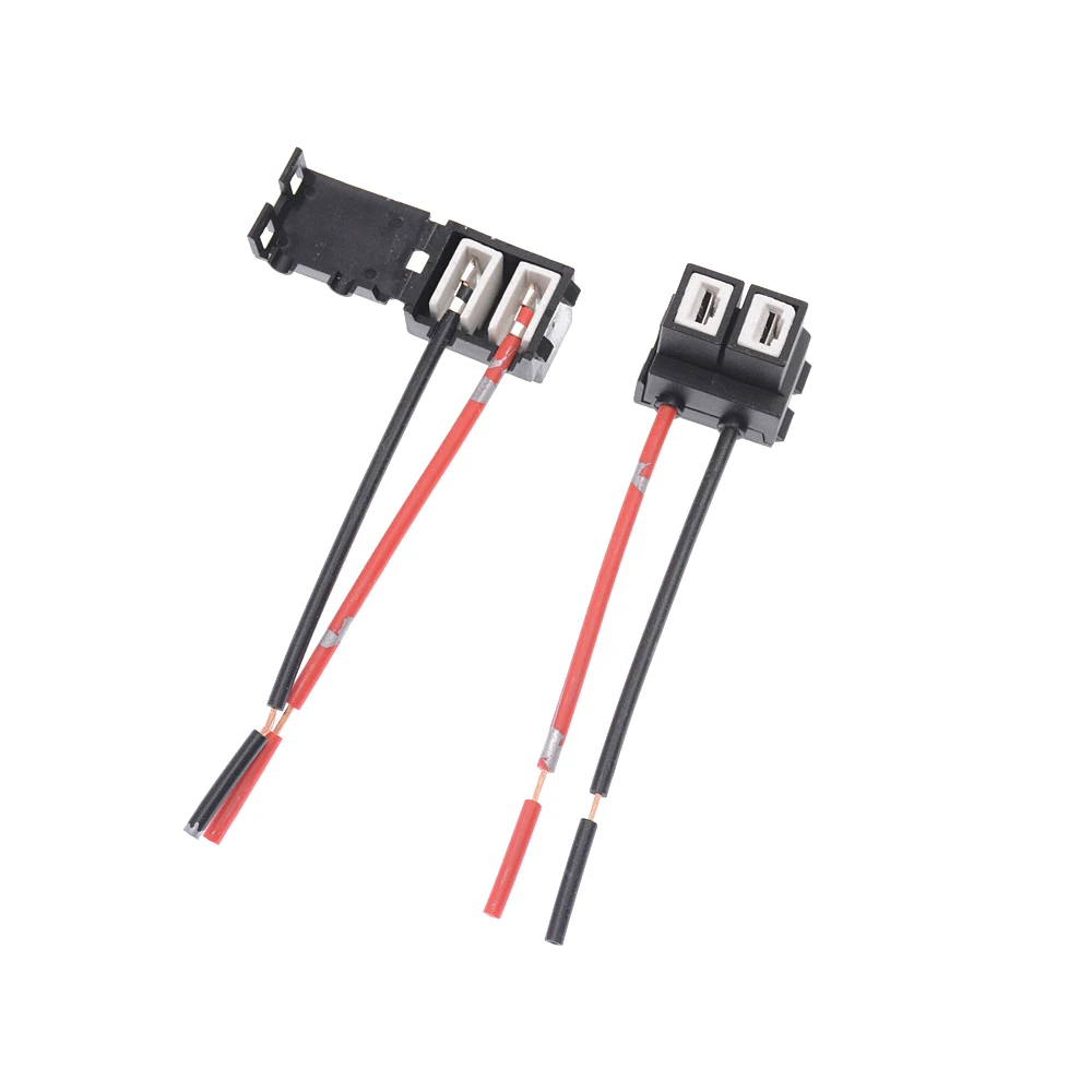 2Pcs H7 Connector Female Ceramic Sockets Auto Car Bulb Sockets Connectors Lamp Copper Wire Double Hole Pplug Adaptor With Wire