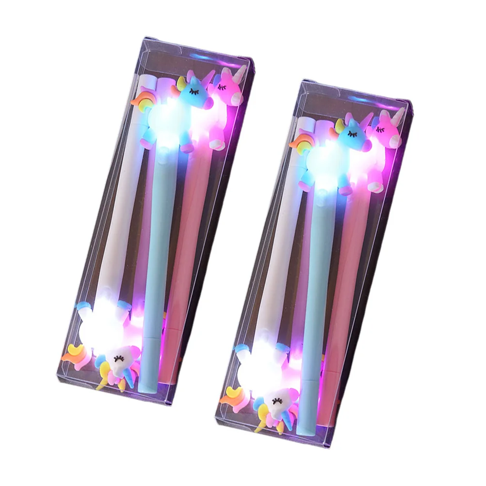 مجموعة أقلام مضيئة Led كرتونية للحفلات المفضلة لعيد الميلاد ومهرجان الشاطئ والأيل الليلي المضيء هدية قلم #2