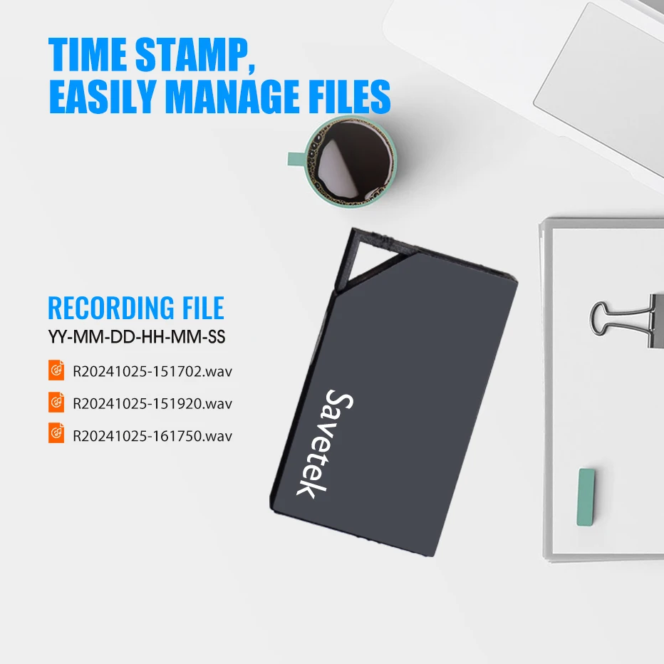 Savetek قلم USB صغير صوت مفعل 8 جيجابايت 32 جيجابايت 64 جيجابايت مسجل صوت رقمي 192 كيلوبت في الثانية تسجيل WAV