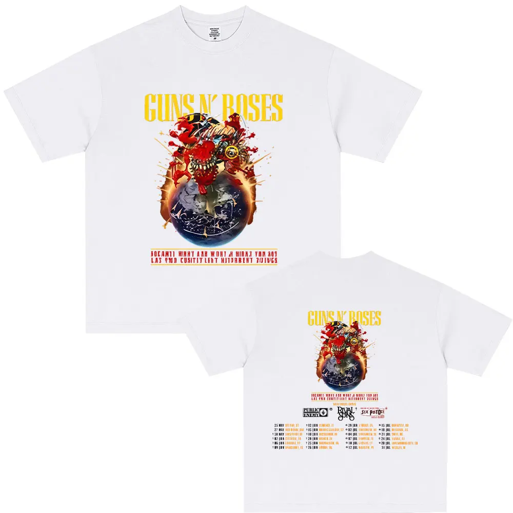 

Hot Sale Guns N Roses Tour 2025 T-shirt Men Women Vintage Casual Cotton T Shirts Summer Unisex Hip Hop Rock Oversized Streetwear