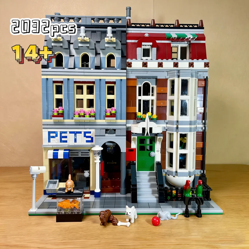 

Новинка! Конструктор «Зоомагазин» (2032 детали), модель 10218, серия «Городской пейзаж». Игрушка для сборки, подарок на День рождения и Рождество.