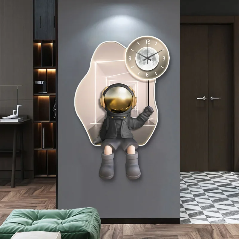 

Luxury Minimalist Wall Clocks Korean Cartoon Xenomorph Art Mural Modern Cute Clock Wall Bedrooms Relogio De Parede Home Decor