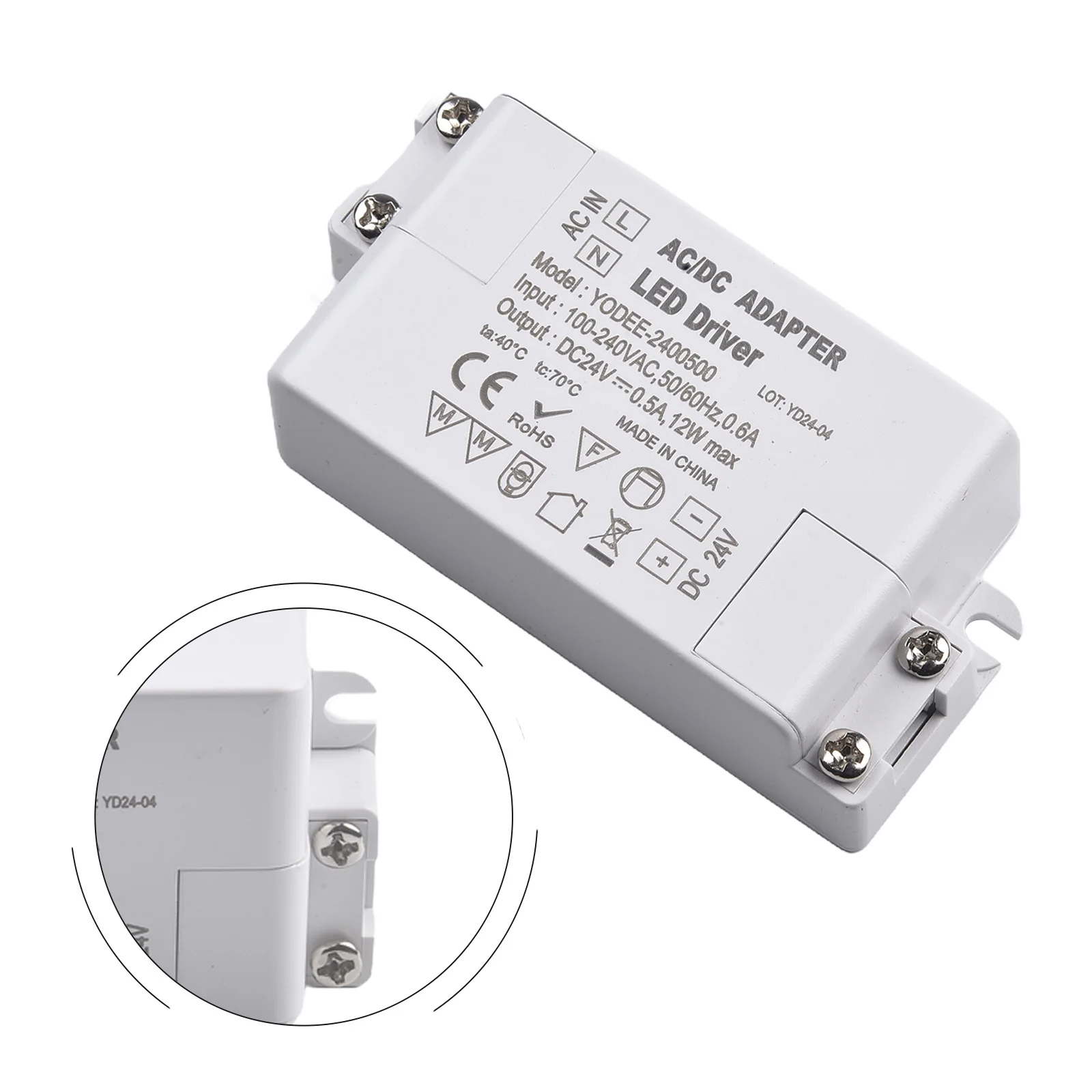 LED Driver For power Supply AC100 240V to DC24V 12W with Overload and Short Circuit Protection for LED Lighting