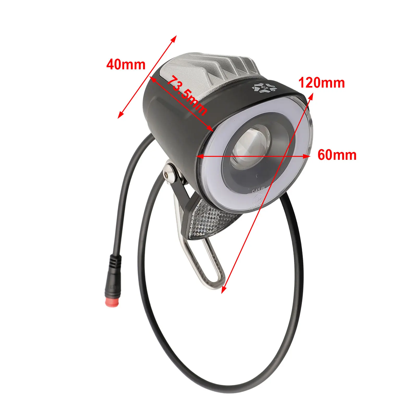 6-48V LED Headlight For-E-Bike Front Light Spotlight 2 Pins Waterproof Connector Universal Electric Bicycle Accessories