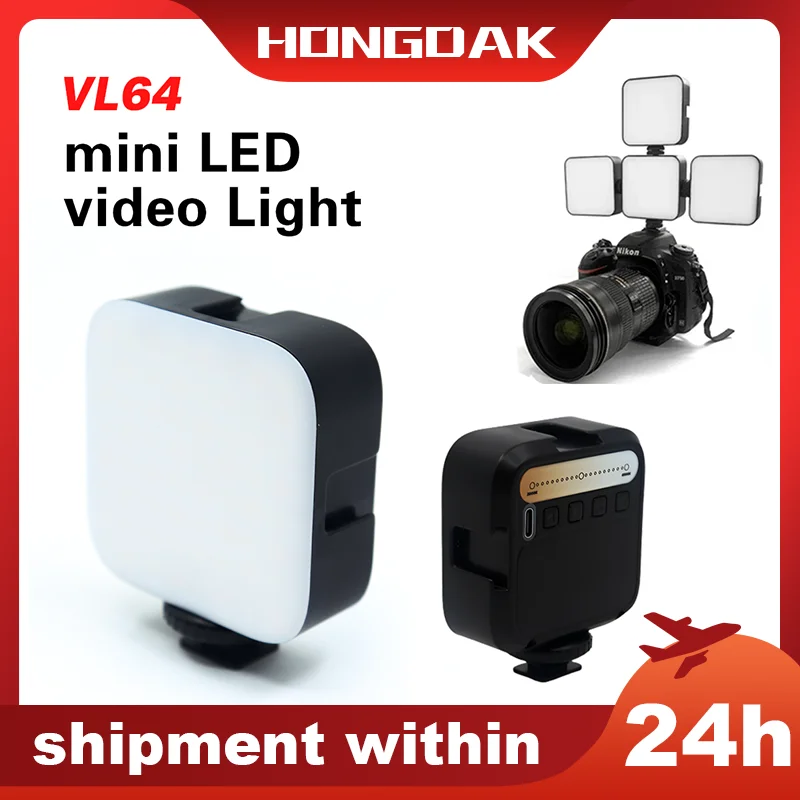 

HONGDAK Mini Portable LED Video Light 4W 6500K with 3 Cold Shoe Photographic Fill Light for DJI OSMO Sony Canon GoPro Camera