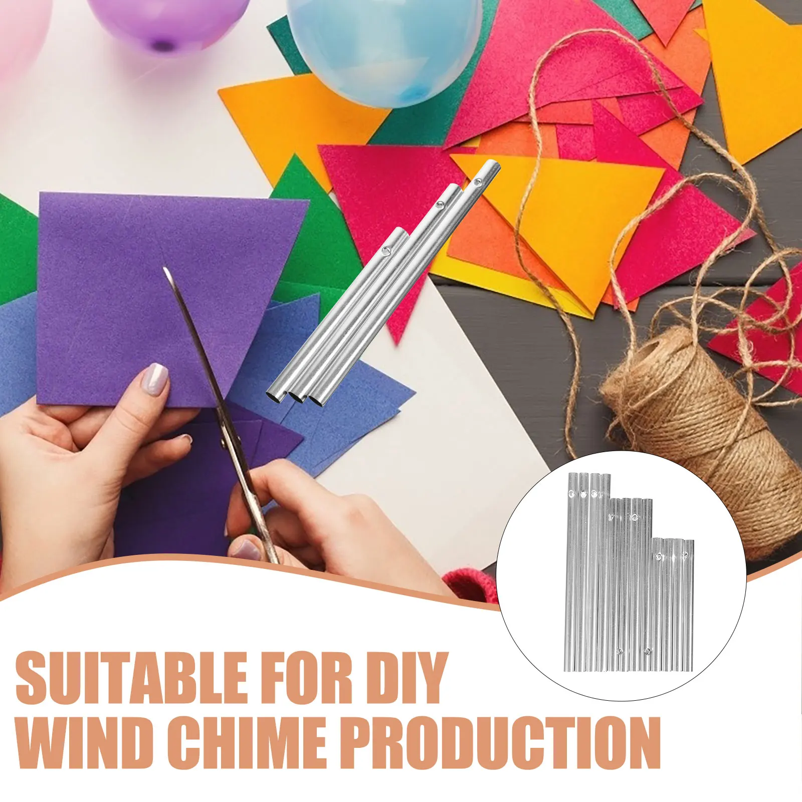 

12 pcs Chime Tube DIY Textbook Accessories Metal Aluminum Tubes Bulk Decor Pendant Chimes for DIY Projects Creative for Home