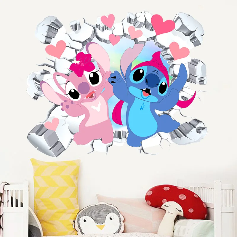 Stitch Wall Stickers Children Cartoon Anime Sticker Waterproof Self-adhesive Home Bedroom Decoration Supplies Kids Birthday Gift