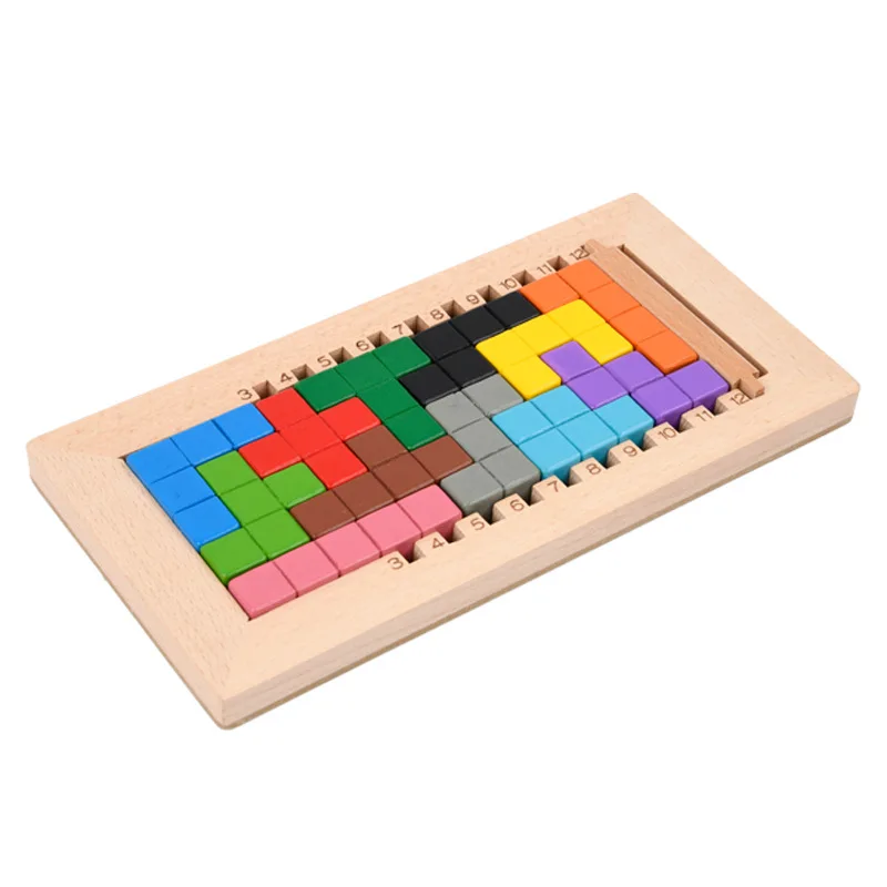 ตัวต่อไม้เอล์มหนา 3 มิติ เกมต่อซ้อนบล็อก ของเล่นเสริมพัฒนาการสำหรับเด็กชายและเด็กหญิง บล็อกเสริมสร้างทักษะการเรียนรู้